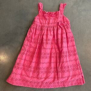 Janie & Jack pink floral cut out cotton dress toddler girls size 3T valentine
